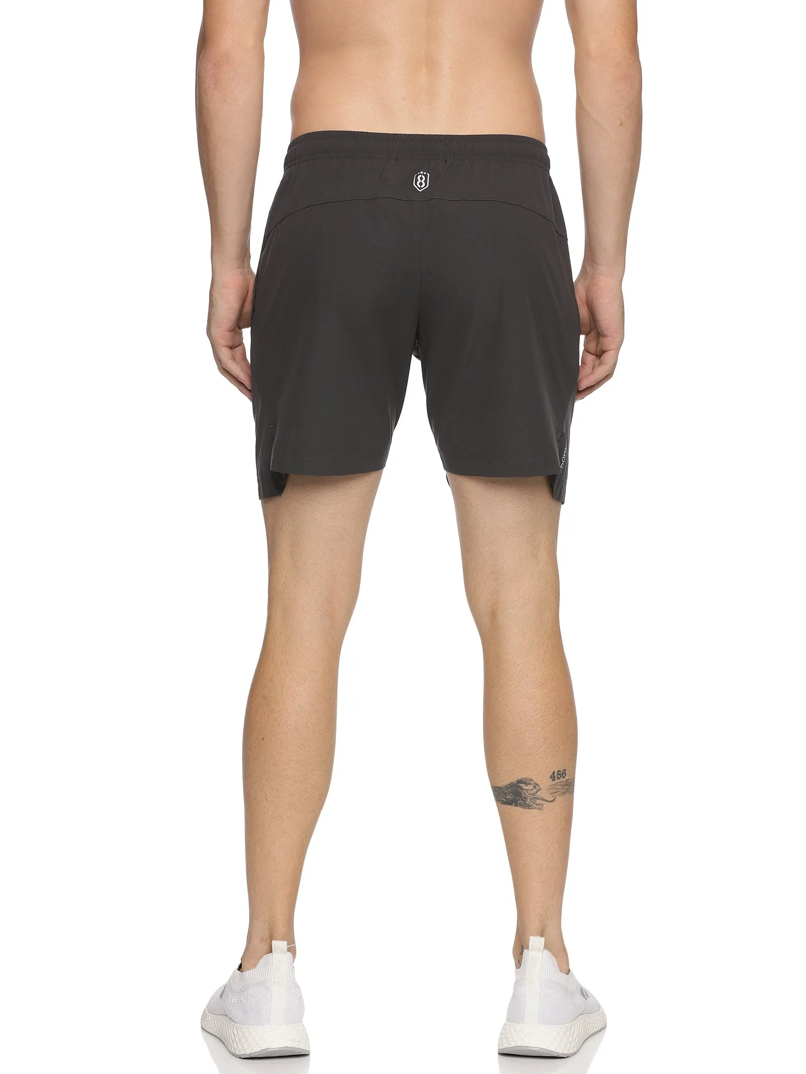 Men's Solid Training Shorts with Elasticated Drawstring