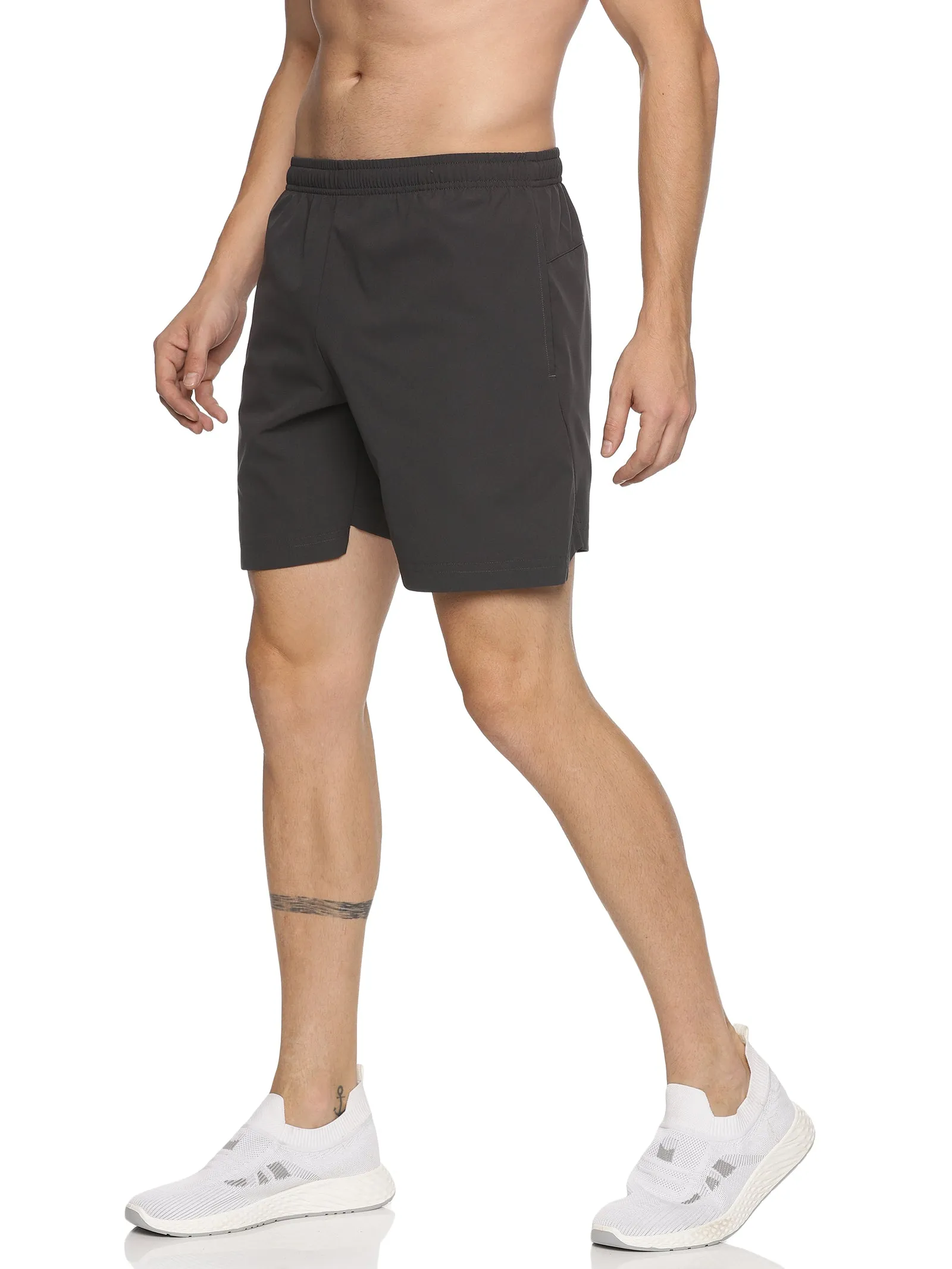 Men's Solid Training Shorts with Elasticated Drawstring