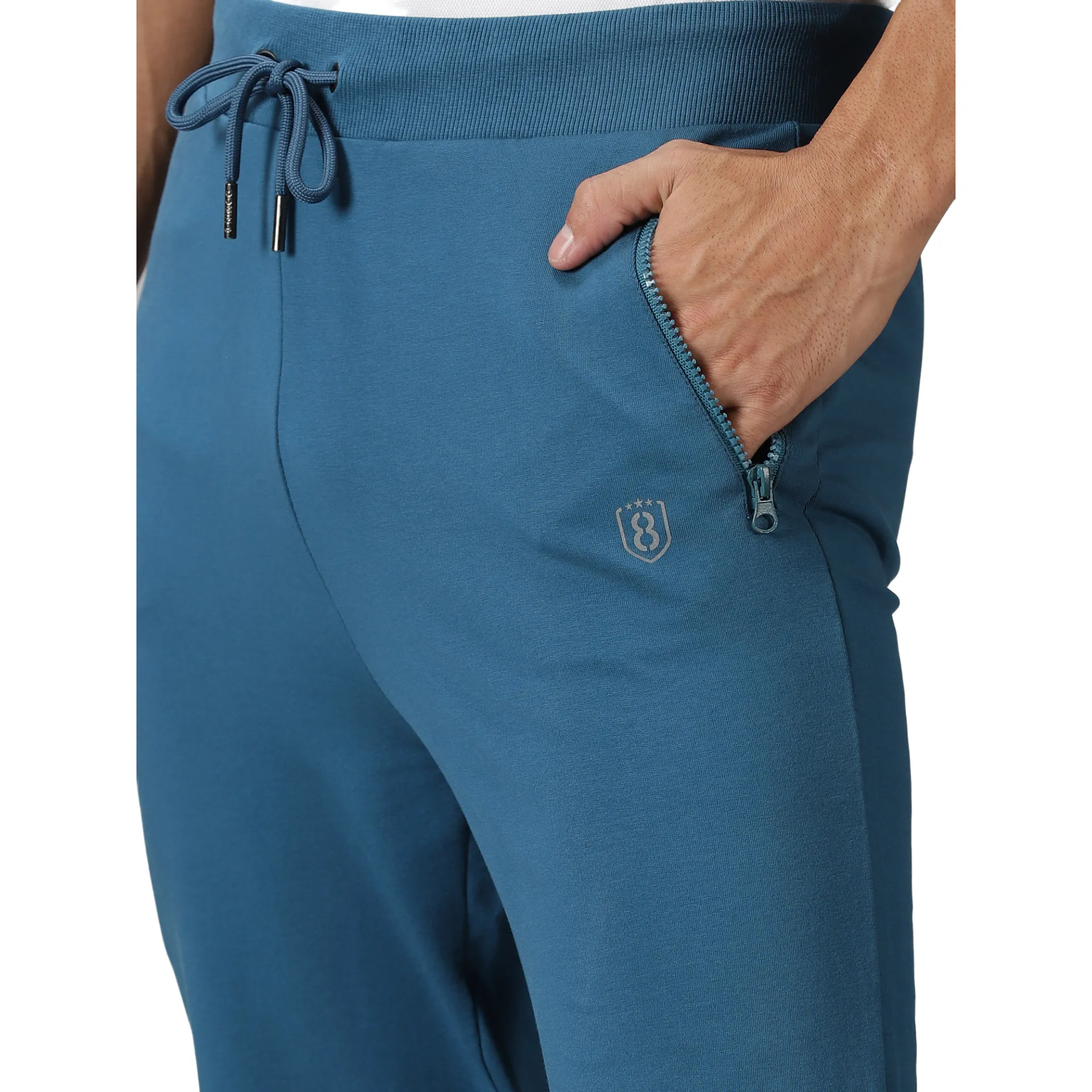 Men's solid Training Track pants with Drawstring waist & Zipper pockets.