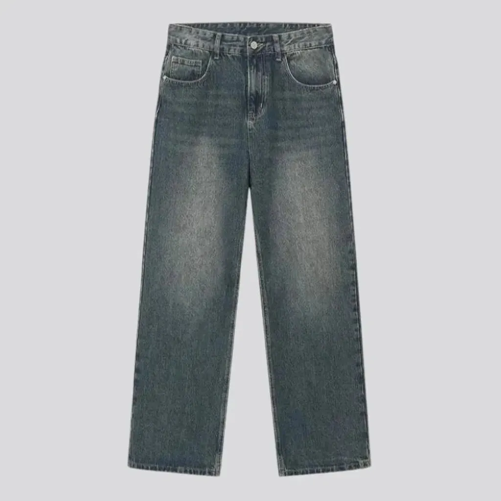 Mid rise baggy-fit men's jeans