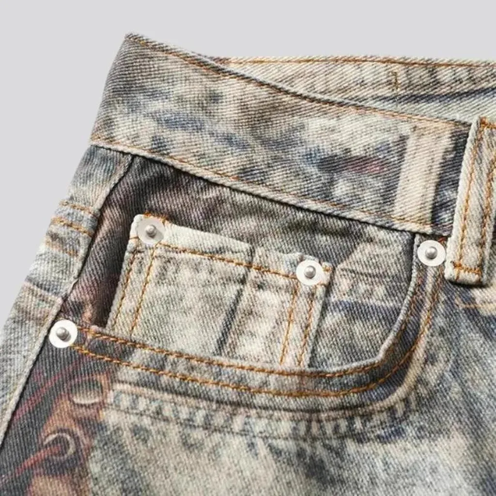 Mid rise multi-color men's jeans