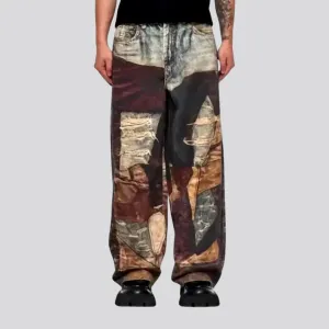 Mid rise multi-color men's jeans