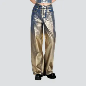 Mid-waist women's wide-leg jeans