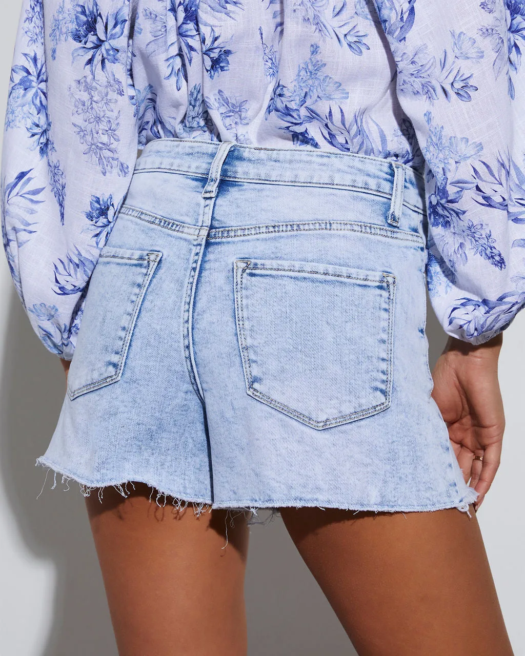 Milner High Rise Distressed Denim Mom Shorts