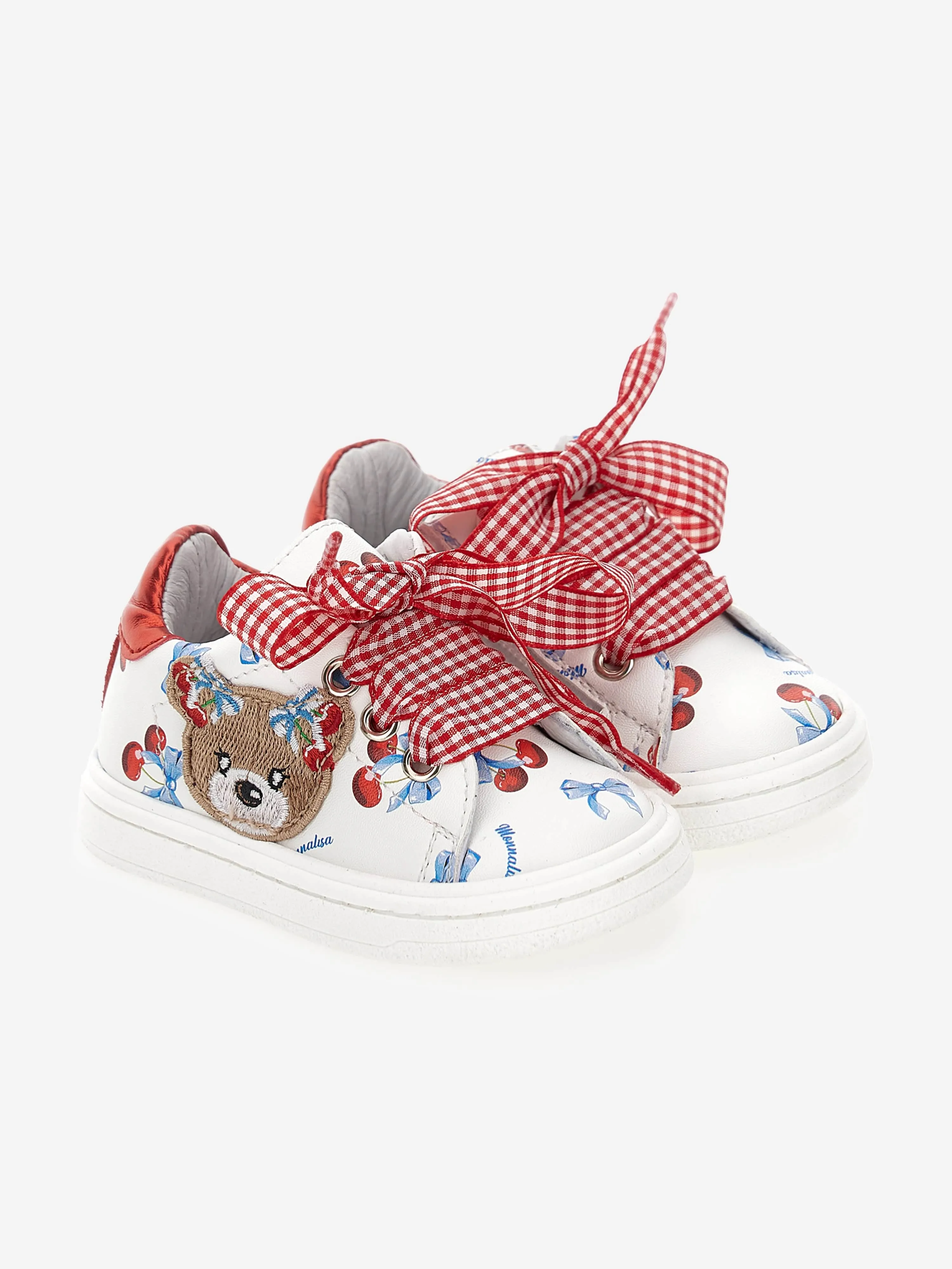 Monnalisa Girls Teddy Bear Trainers in White