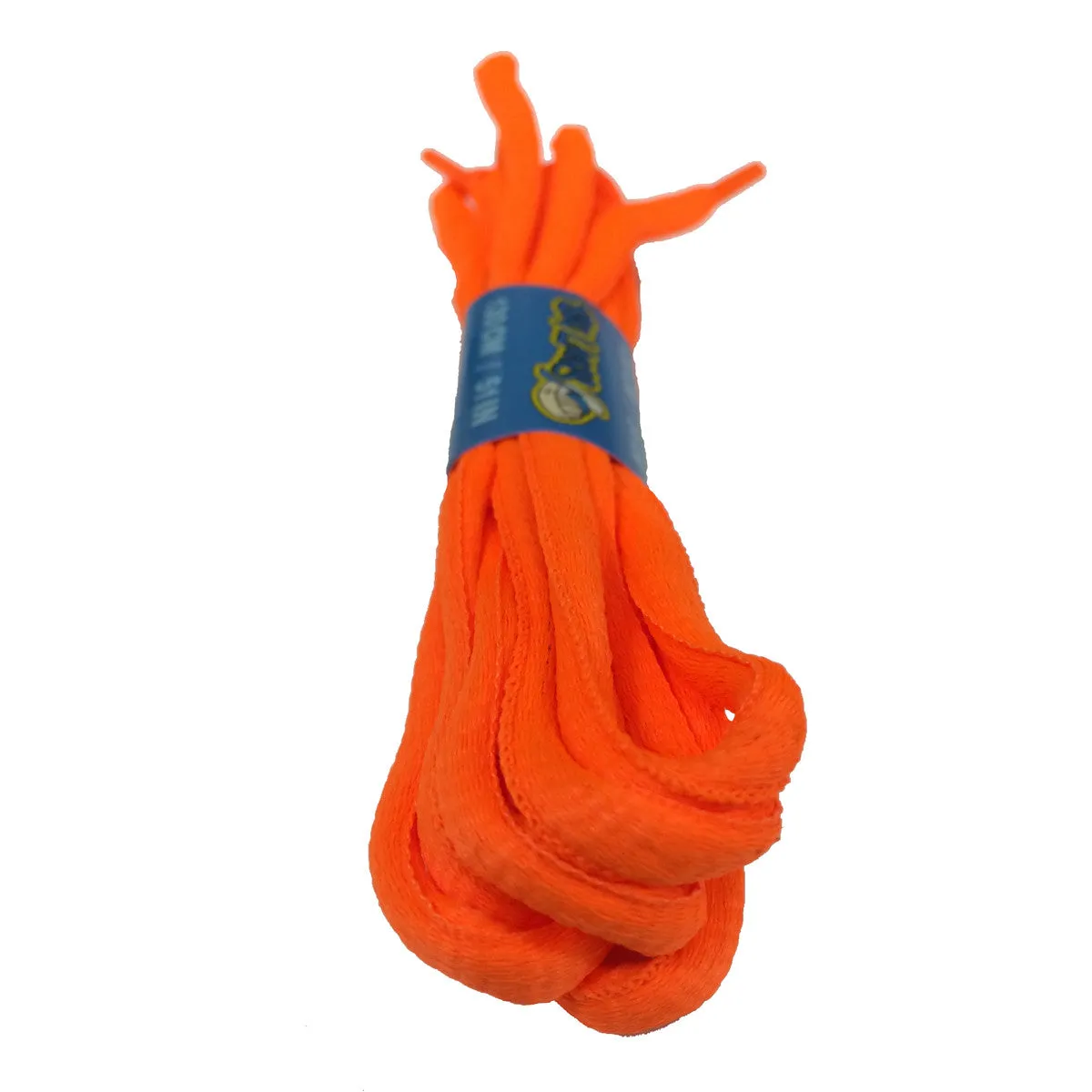 Neon Orange Oval Shoelaces - 8mm wide