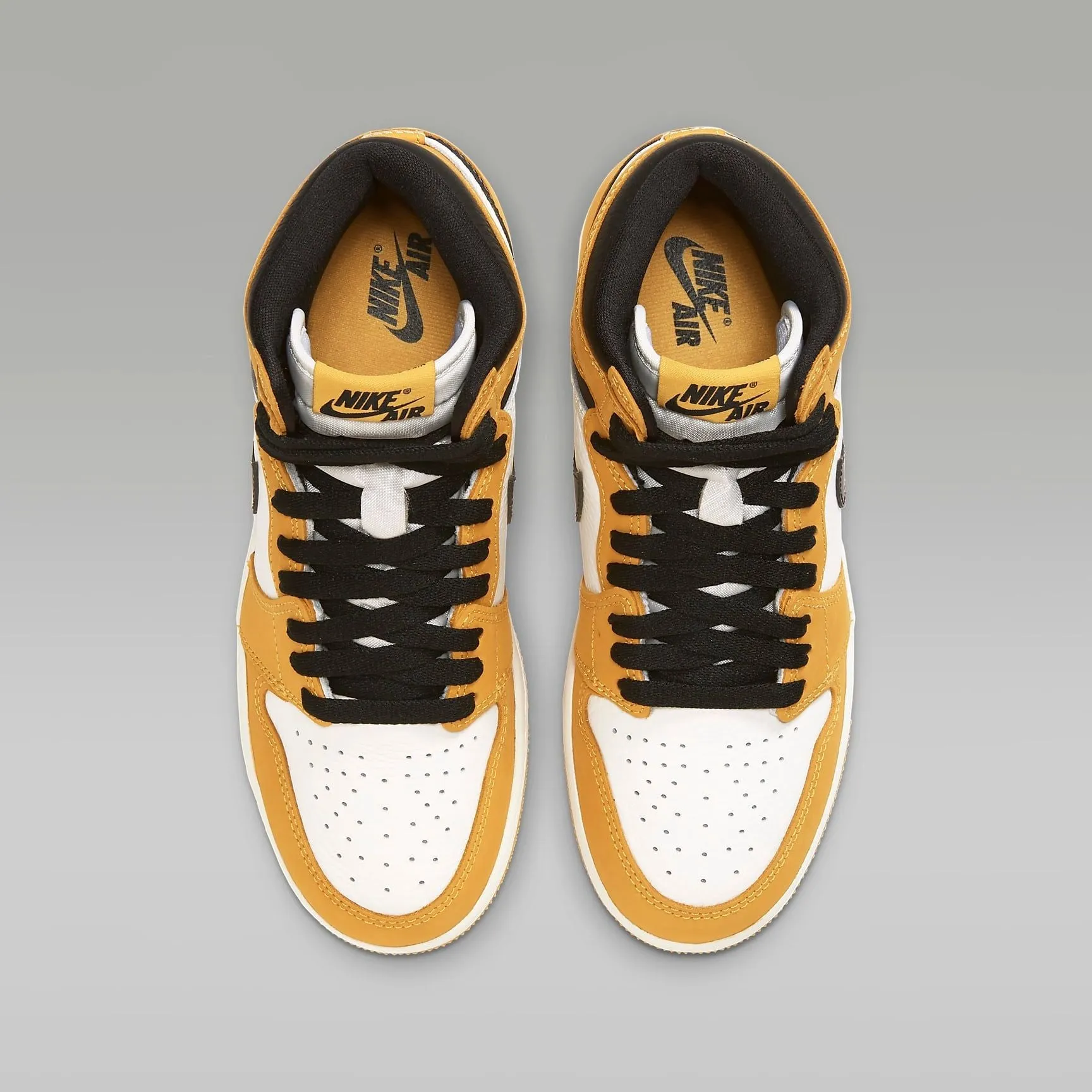 Nike Kid's Air Jordan 1 High OG Shoes - Yellow Ochre / Sail / Black