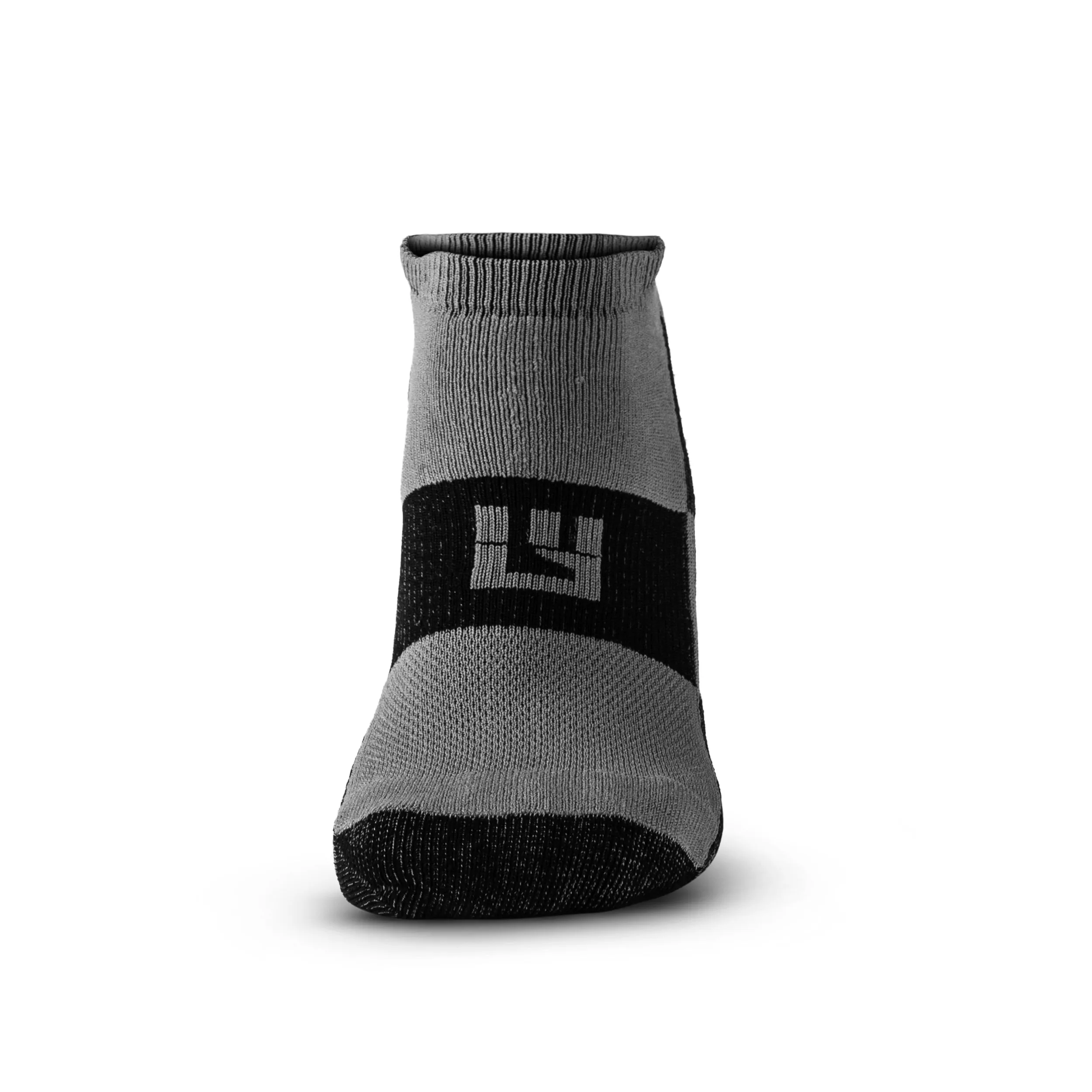 No-Show Running Socks - Gray/Black (2 Pair Pack)