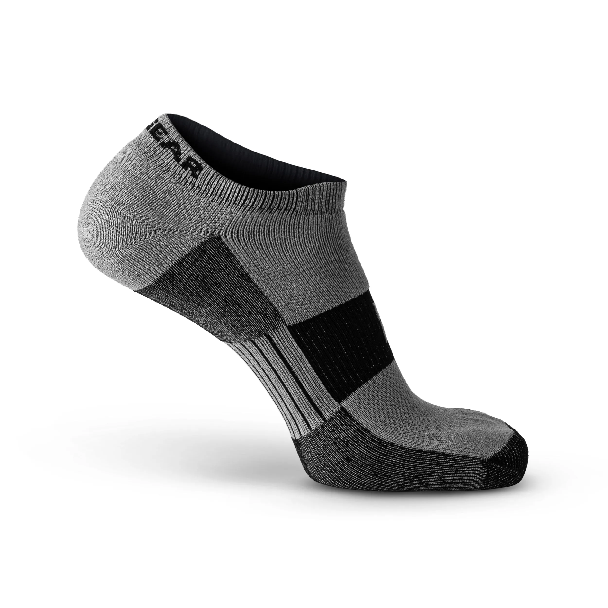 No-Show Running Socks - Gray/Black (2 Pair Pack)