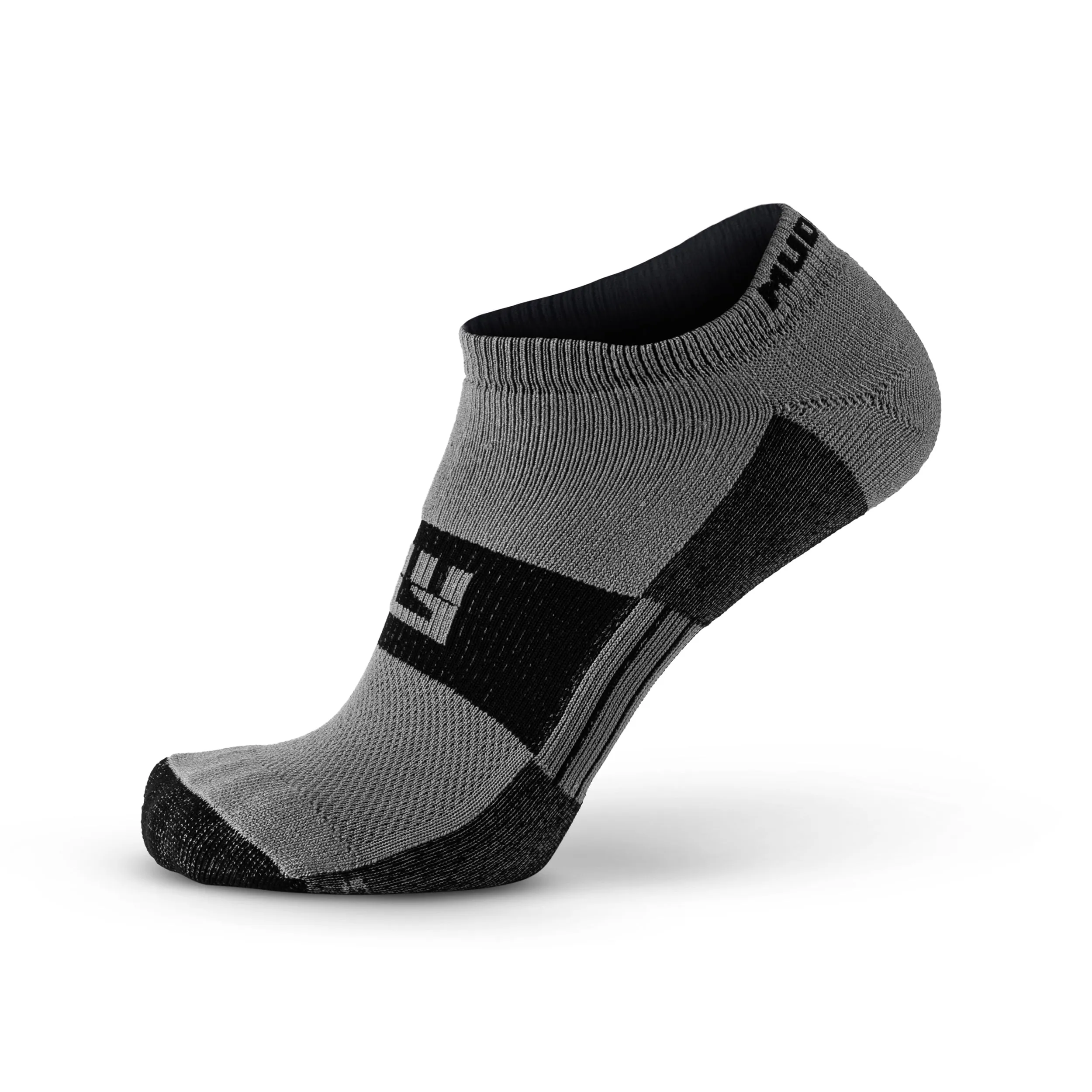 No-Show Running Socks - Gray/Black (2 Pair Pack)