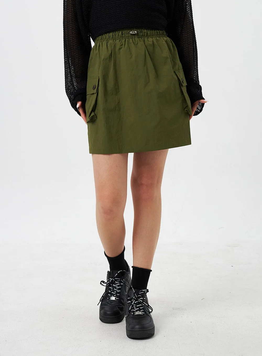 Nylon Cargo Mini Skirt CY309