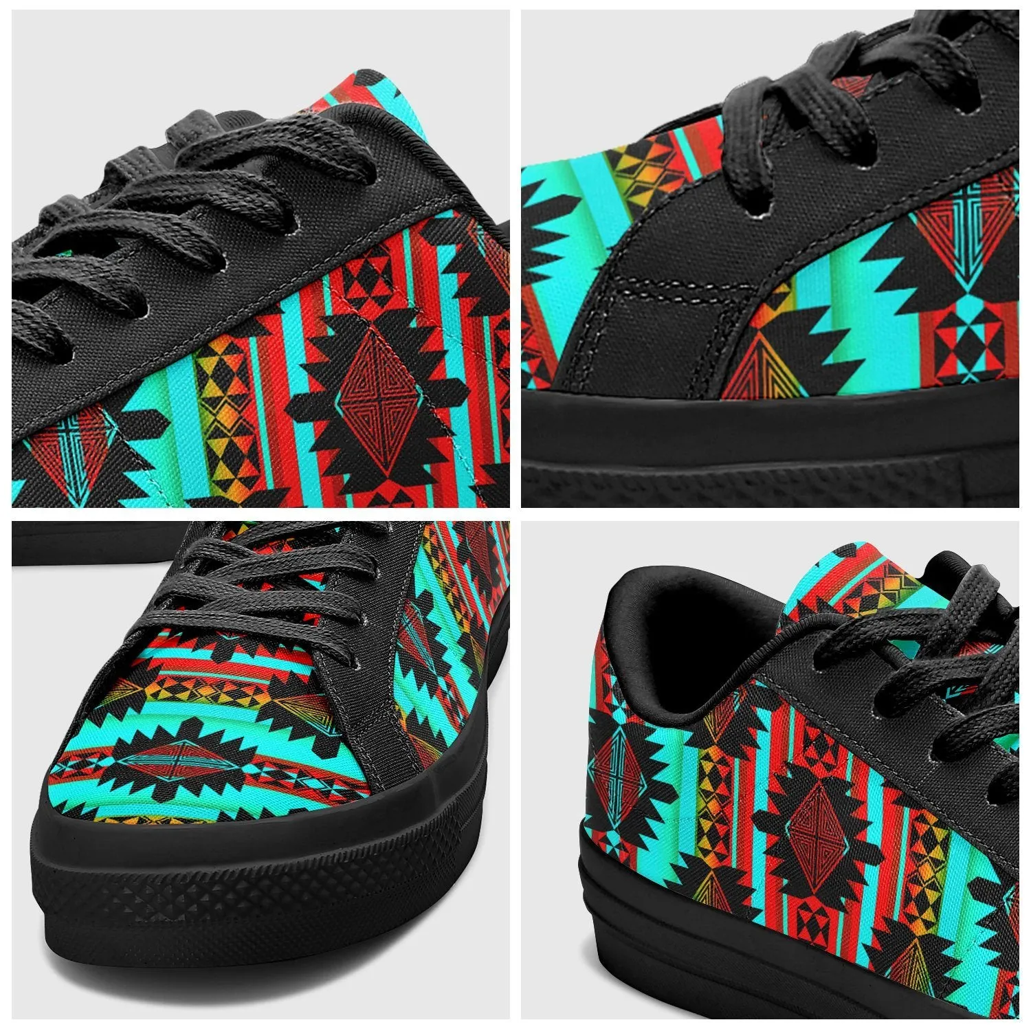 Okotoks Arrow Aapisi Low Top Canvas Shoes Black Sole