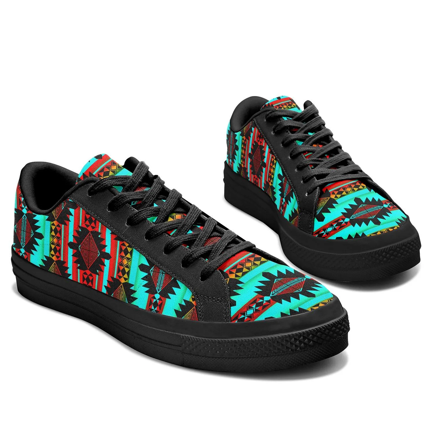 Okotoks Arrow Aapisi Low Top Canvas Shoes Black Sole