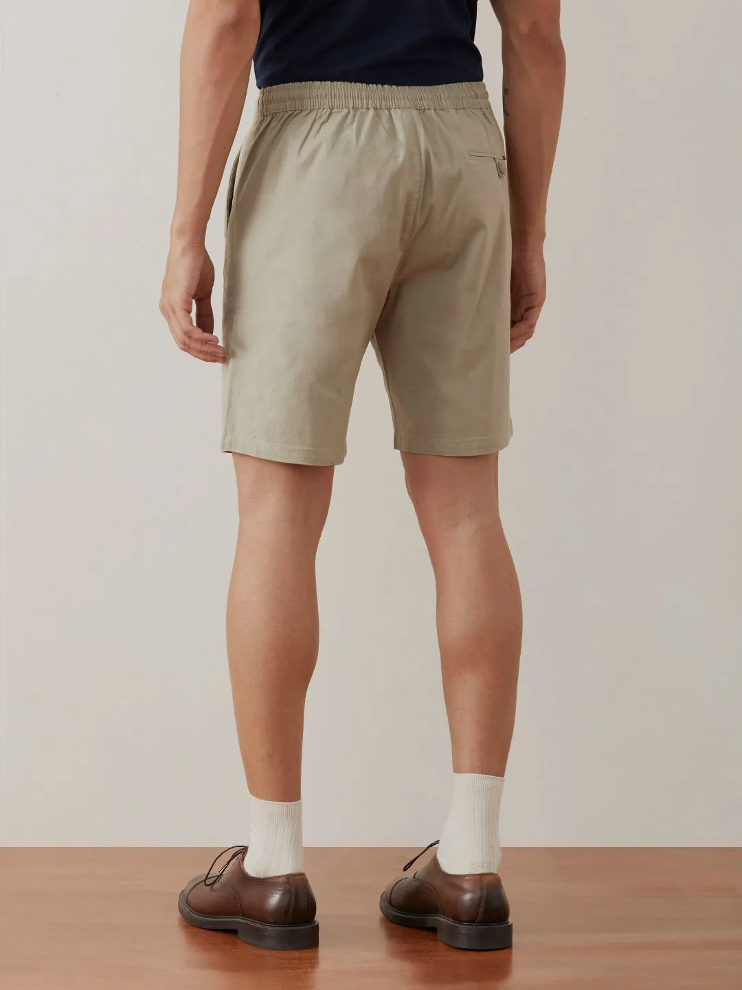 Olive Plain Athleisure Shorts