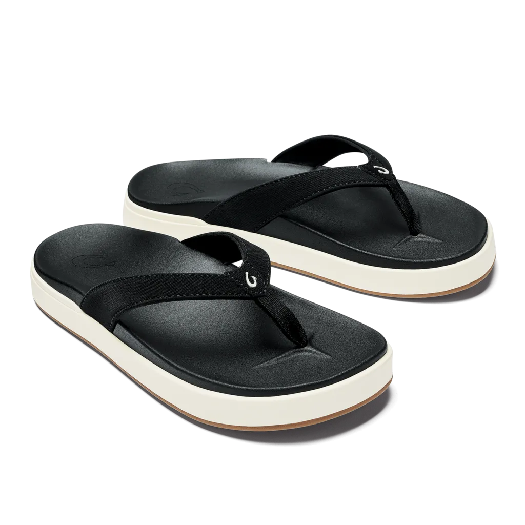 Olukai Women's Nu'A Pi'O Black White