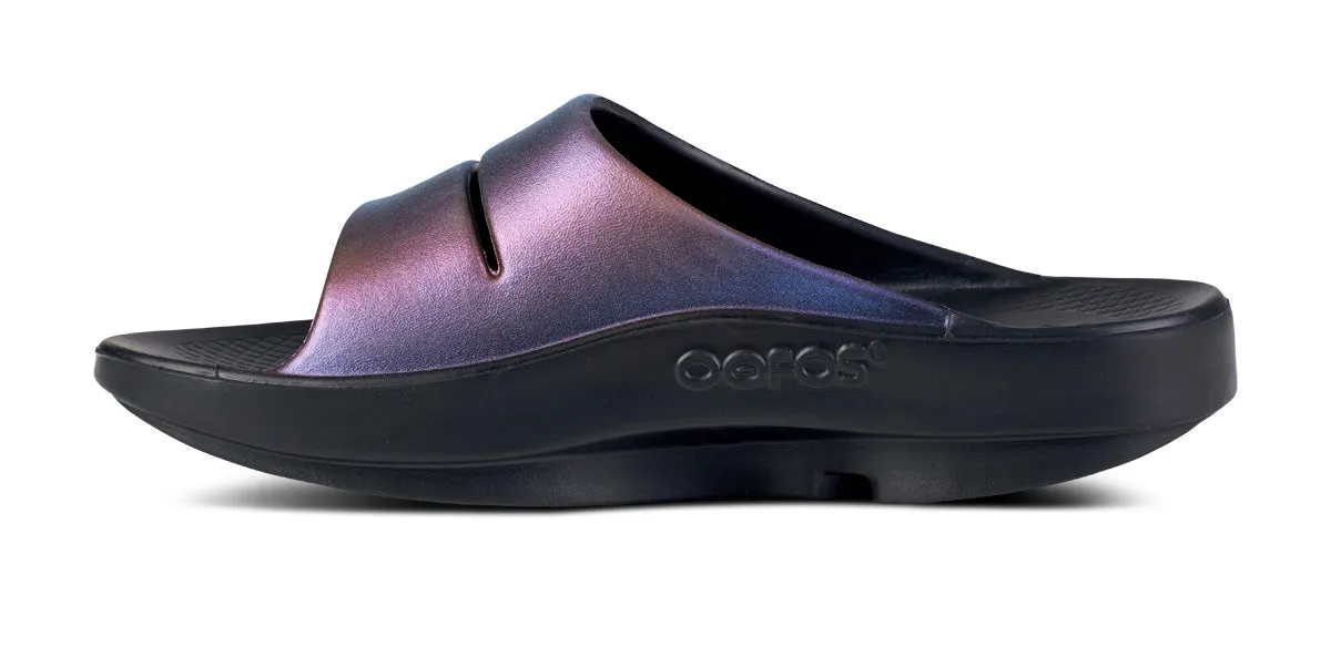 OOFOS Women's OOahh Luxe Slide - Midnight Spectre