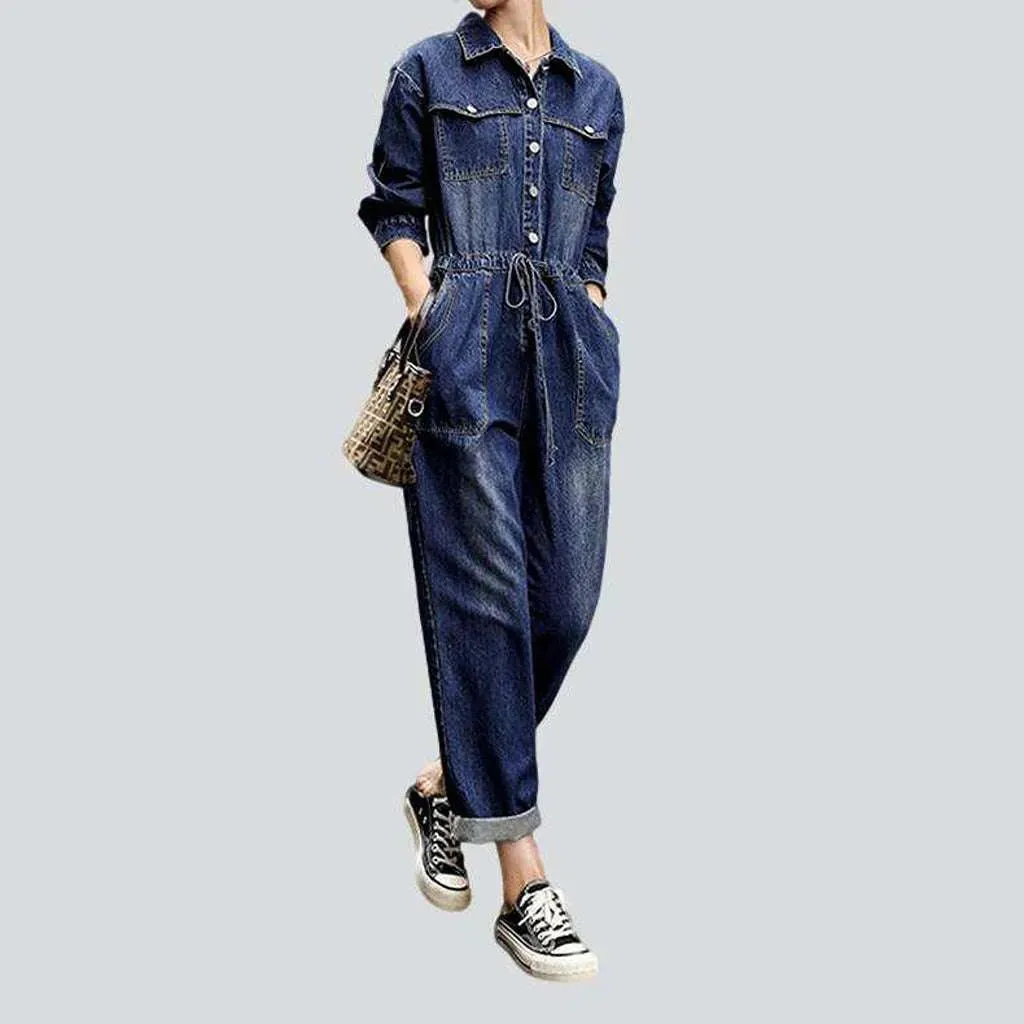 Oversized women's jeans jumpsuit