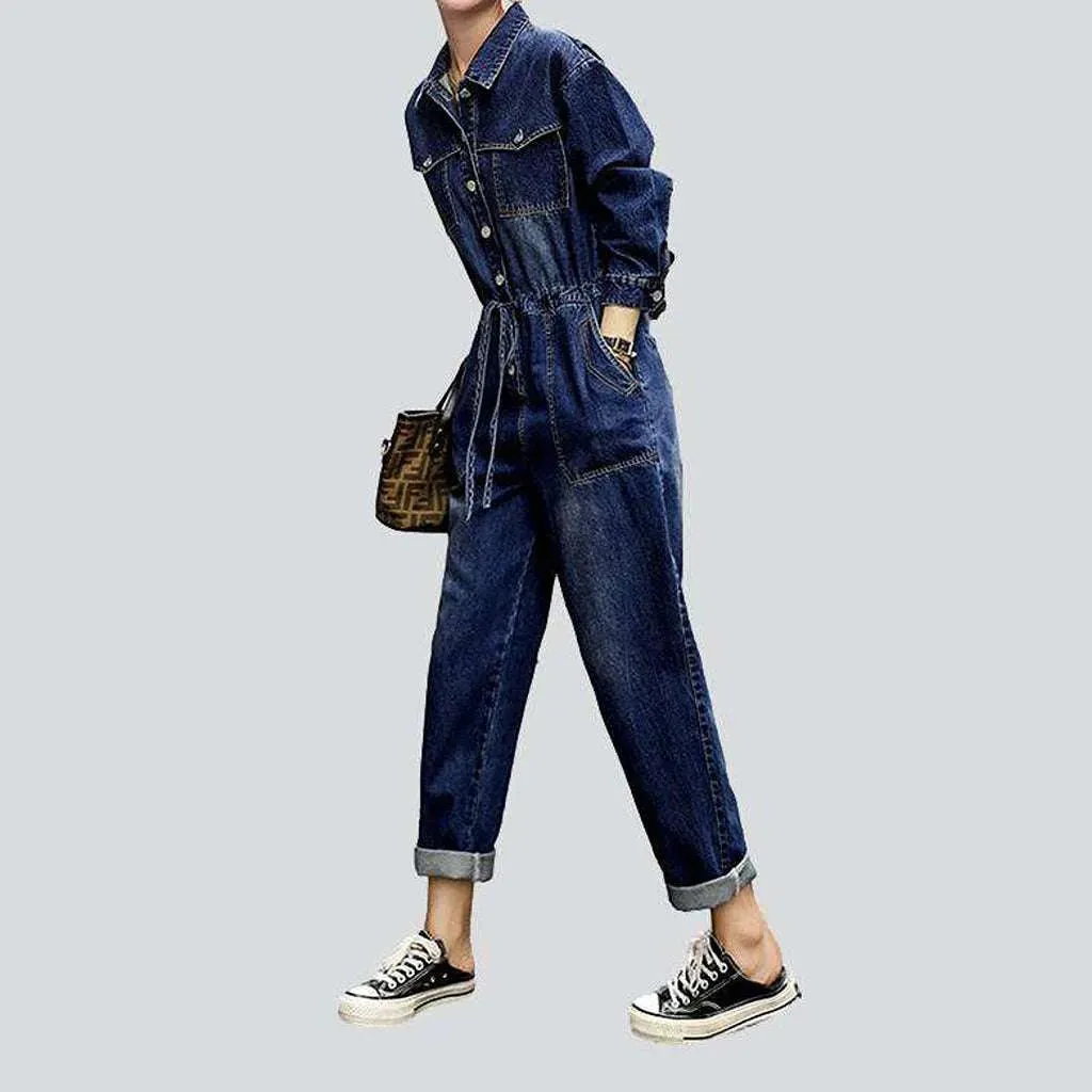 Oversized women's jeans jumpsuit