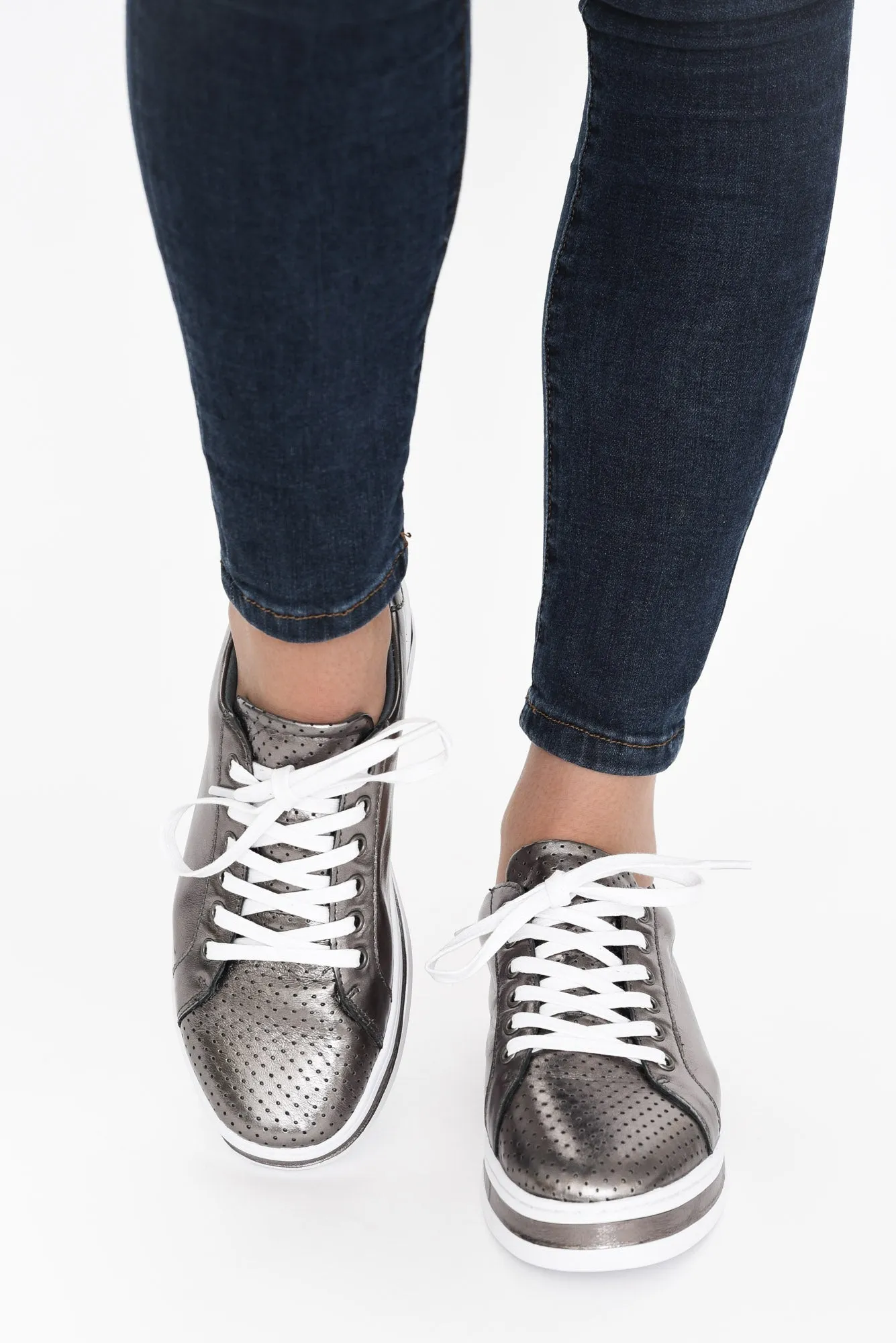 Paradise Pewter Leather Sneaker