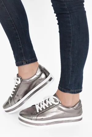 Paradise Pewter Leather Sneaker