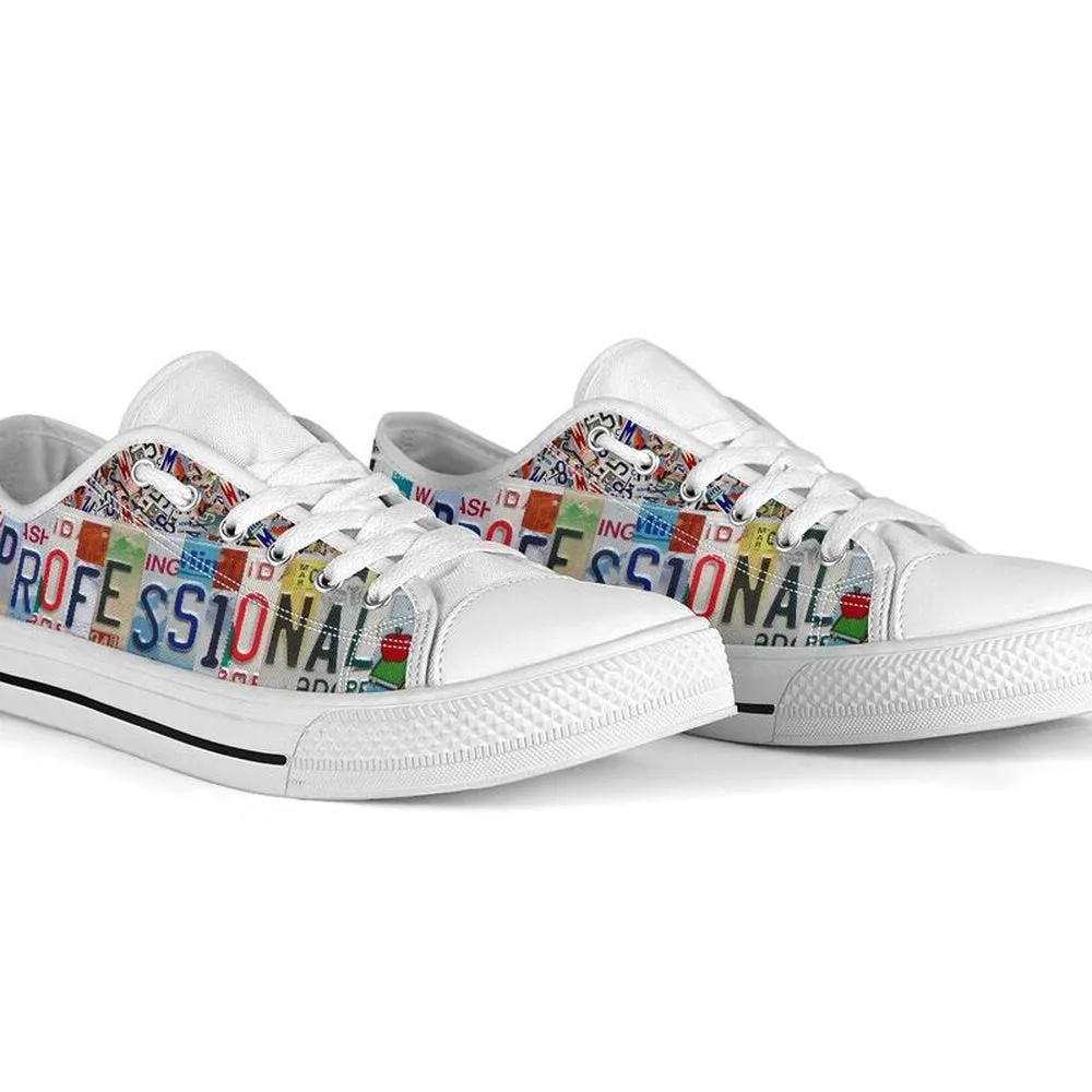 Paraprofessional Teacher License Plates Low Top Shoes, Teacher Shoes, Low Top Sneakers