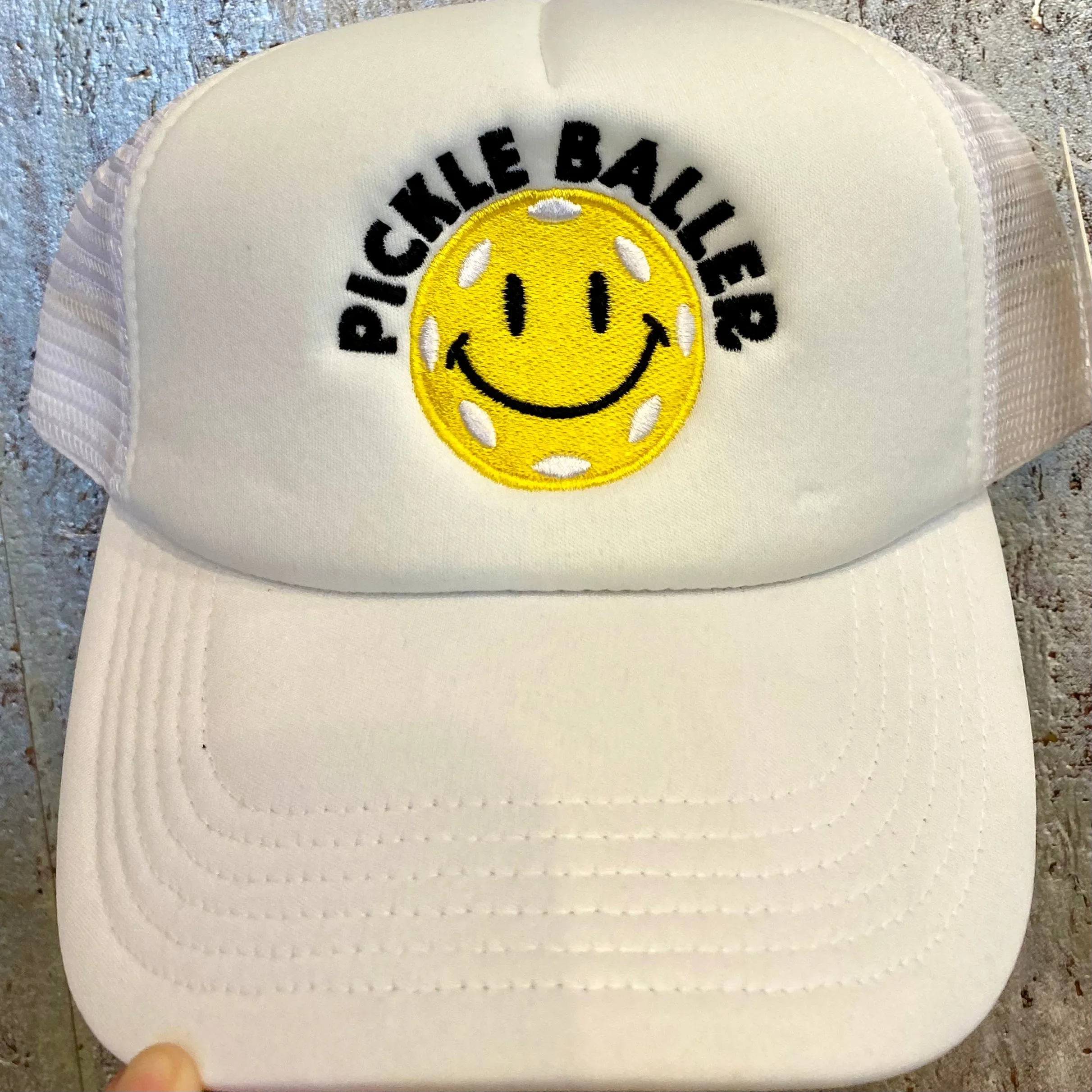 Pickle Baller White Trucker Hat