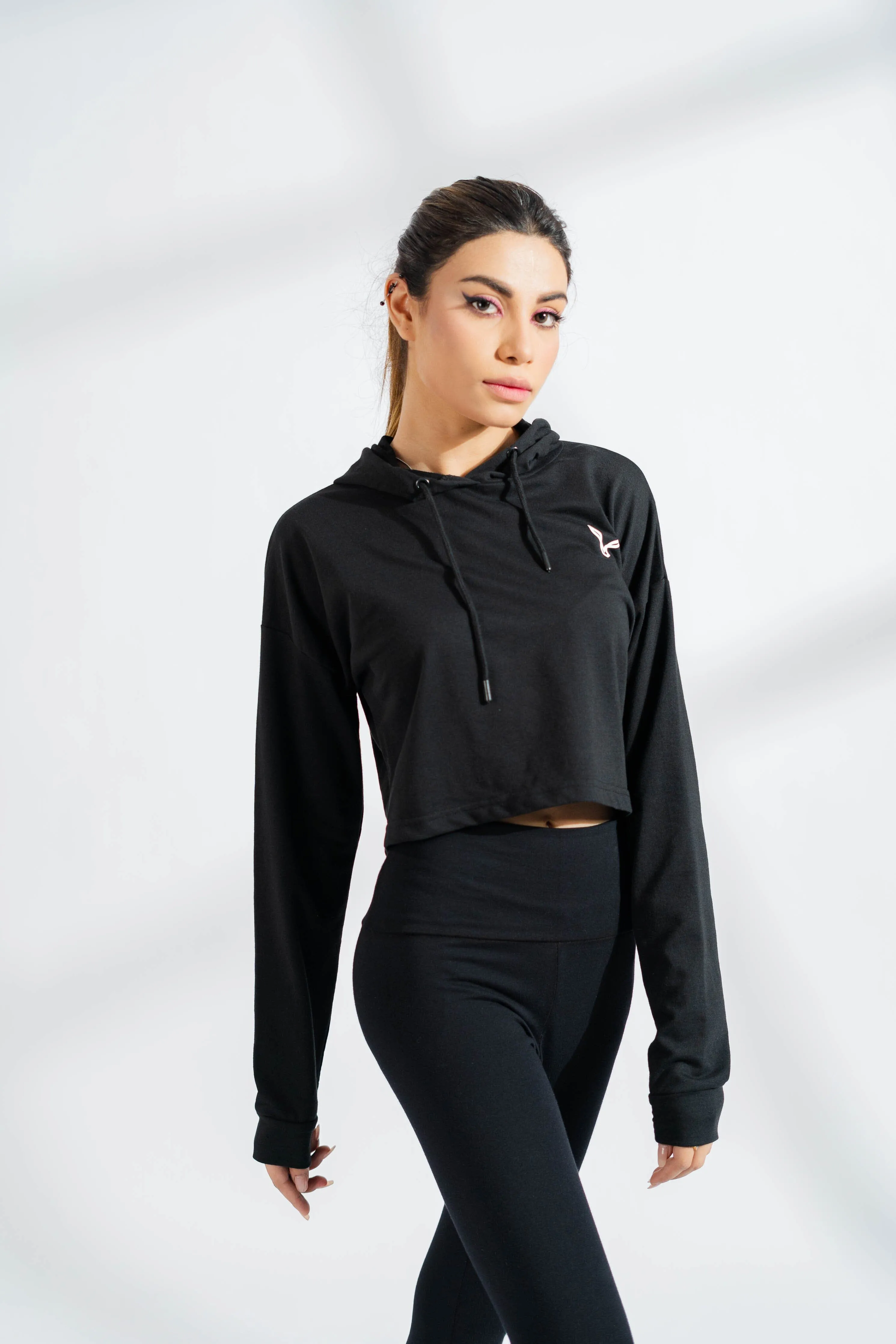 Polo Athletica Women's Hooded Activewear Terry Crop Top