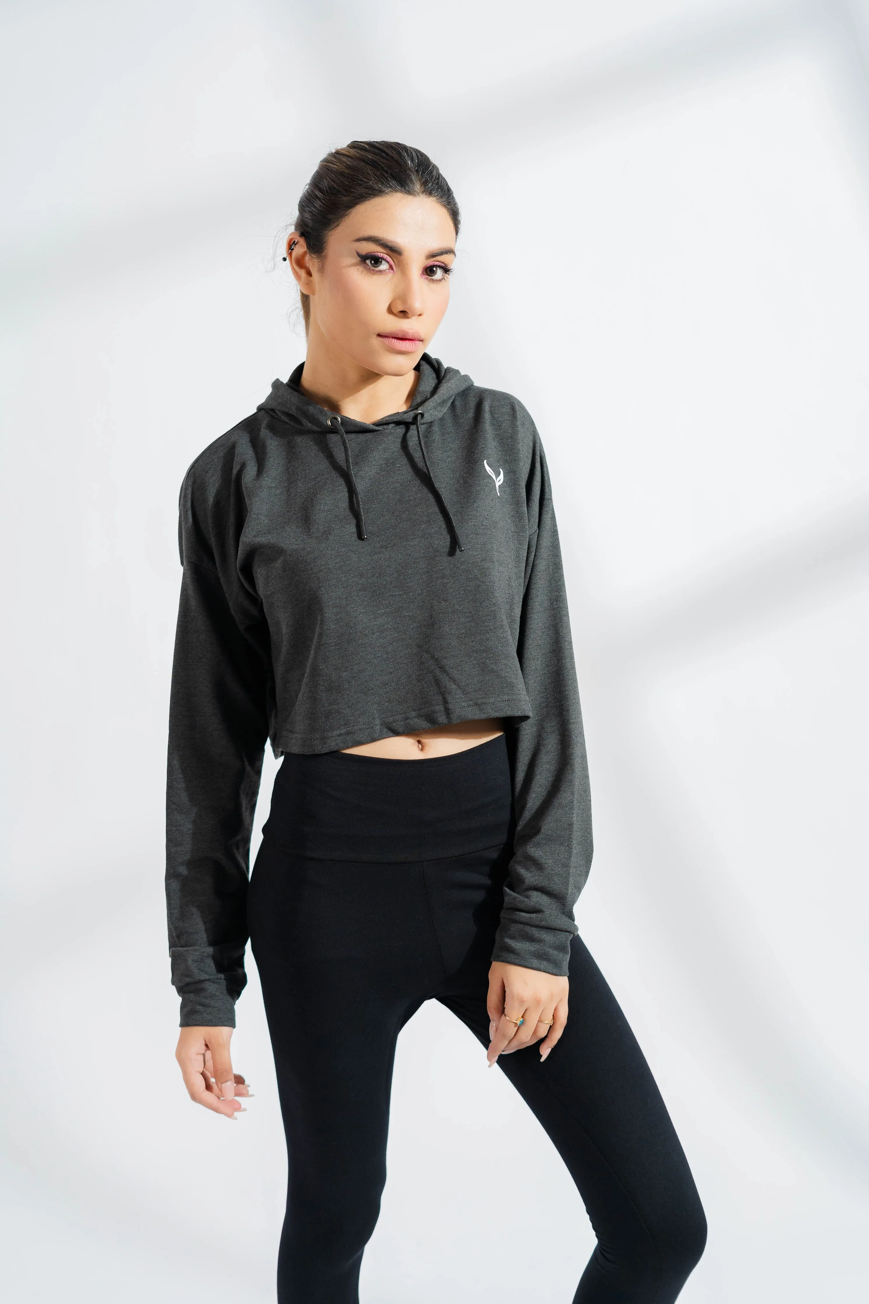 Polo Athletica Women's Hooded Activewear Terry Crop Top