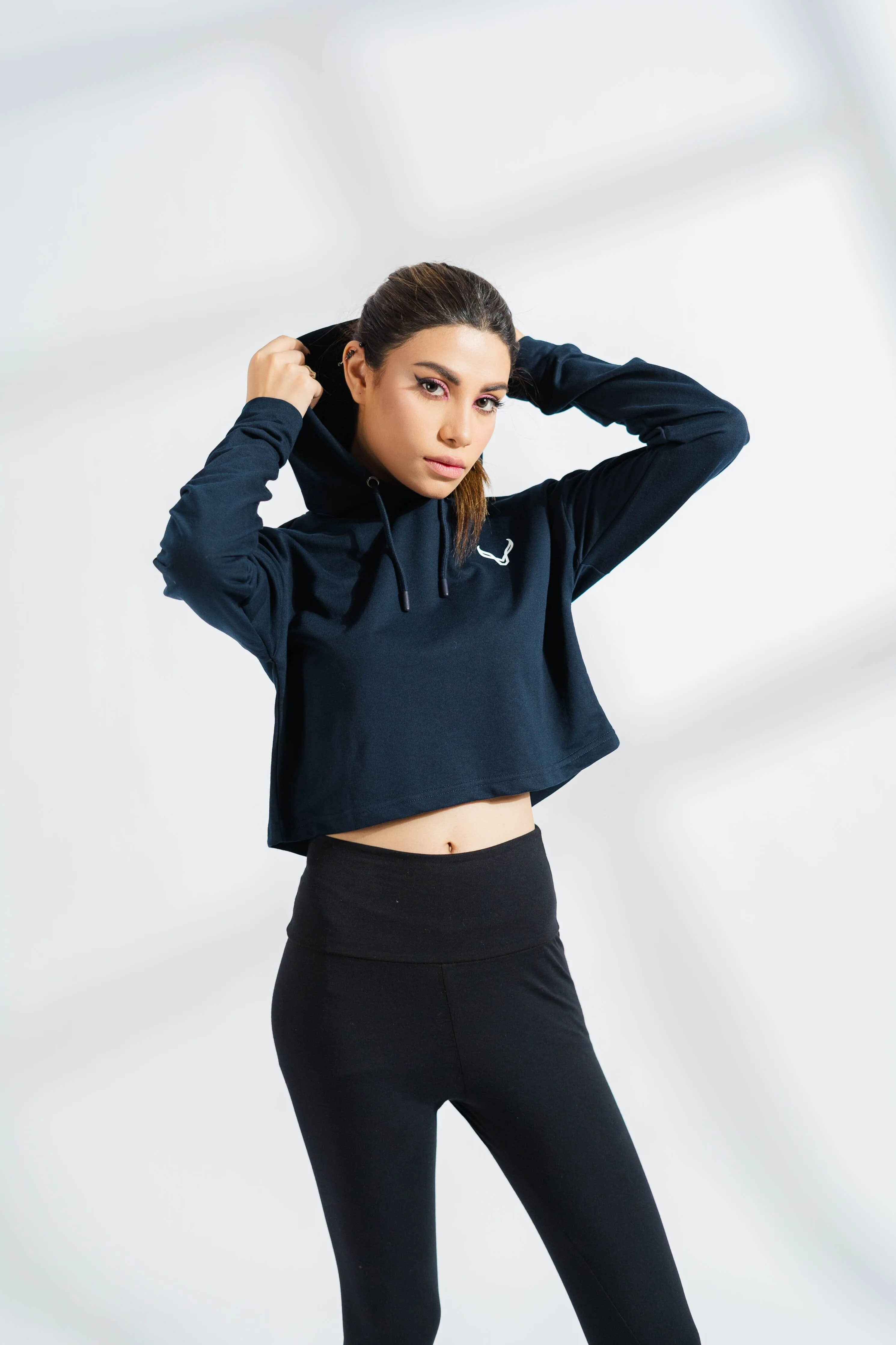 Polo Athletica Women's Hooded Activewear Terry Crop Top