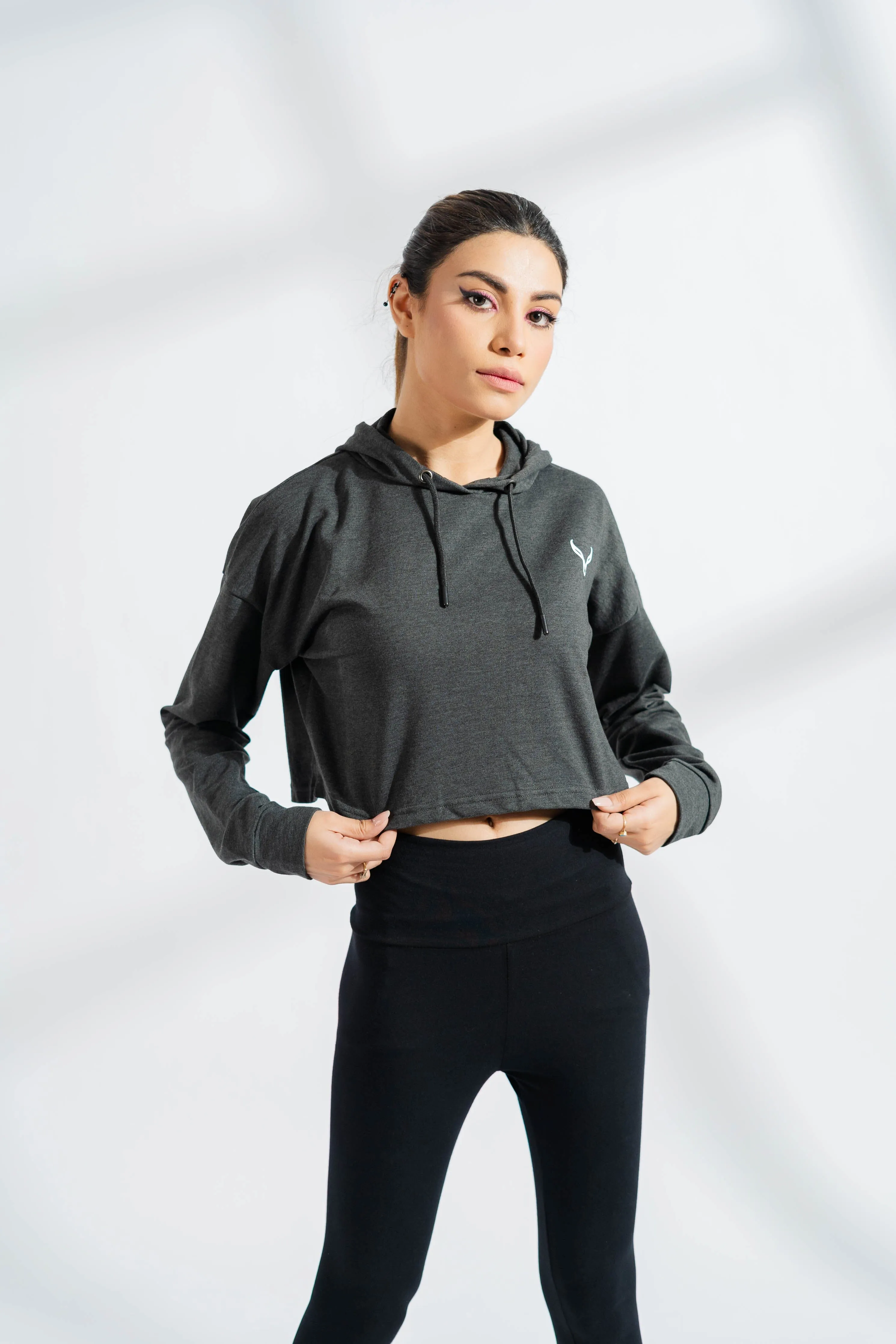 Polo Athletica Women's Hooded Activewear Terry Crop Top