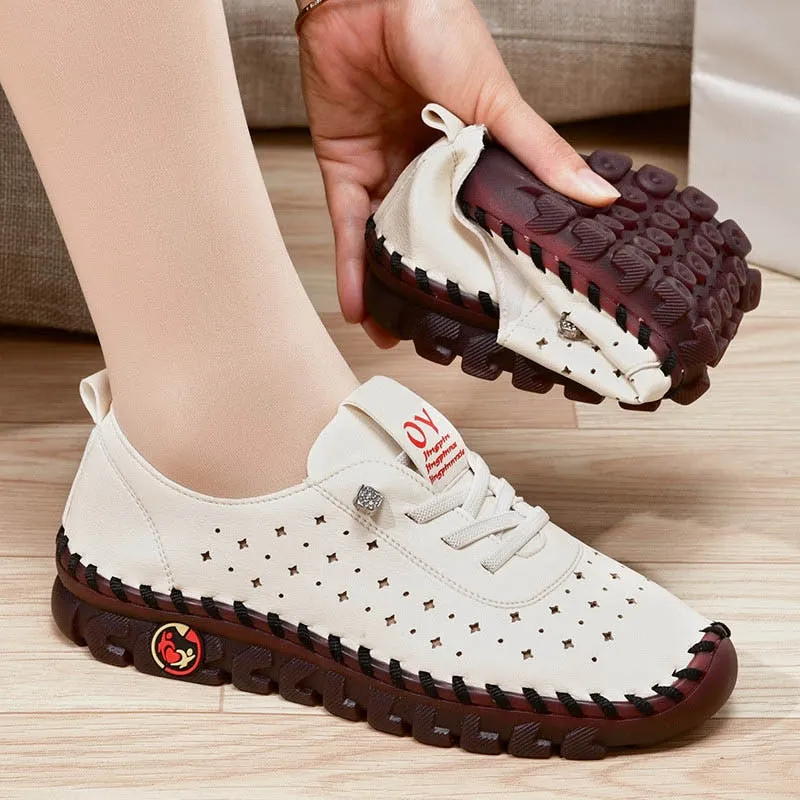 Purpdrank - New Spring Sneakers Women Shoes Platform Loafers Casual Lace Up Fashion Flat Slip-On Mom Shoe Mujer Zapatos Chaussure Femme