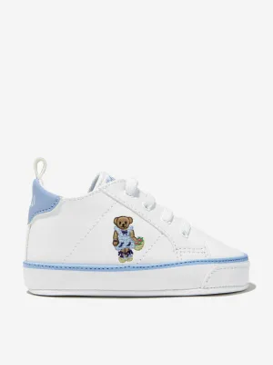 Ralph Lauren Baby Girls Quilton Bear High Top Trainers in White