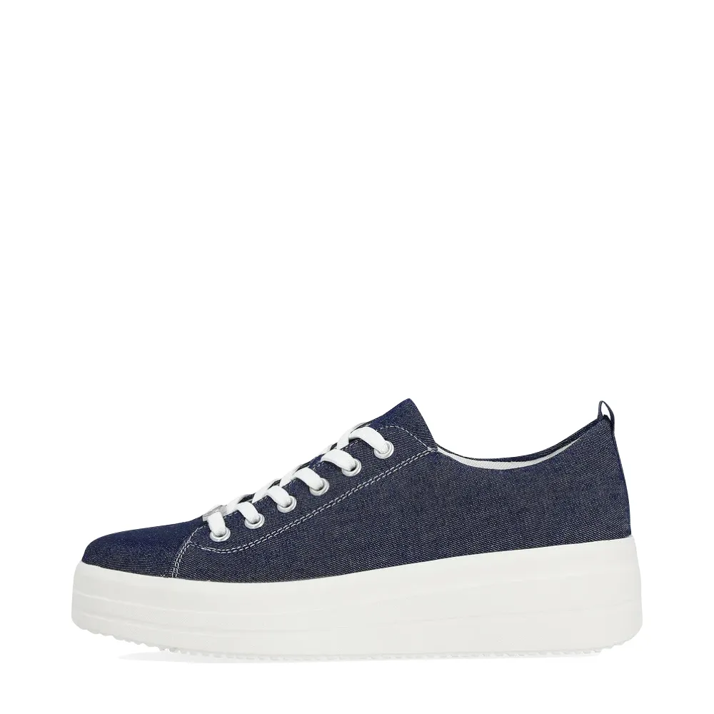 Remonte Women's Julika 03 Platform Sneaker in Blue Jeans