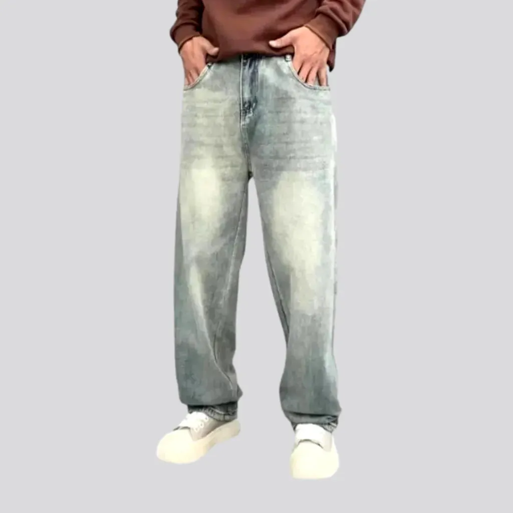 Retro mid rise baggy men's jeans