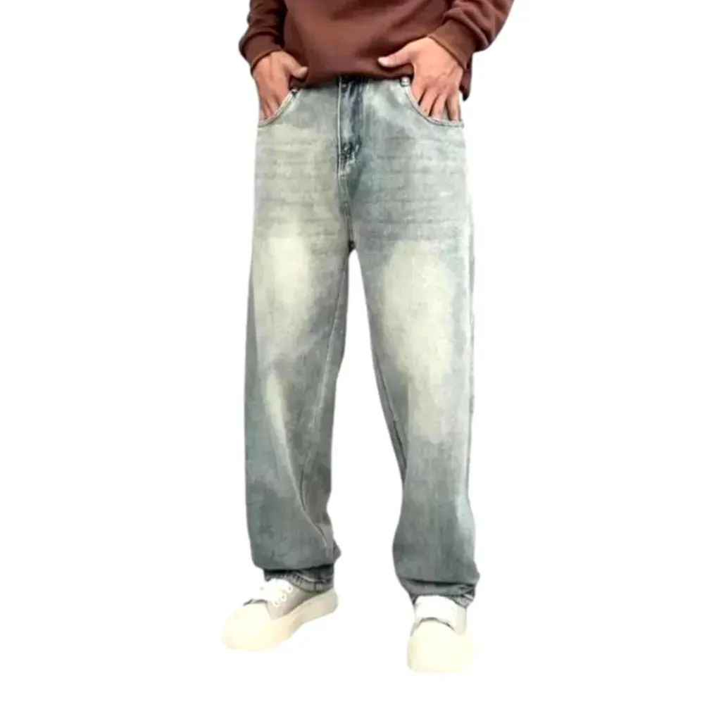 Retro mid rise baggy men's jeans