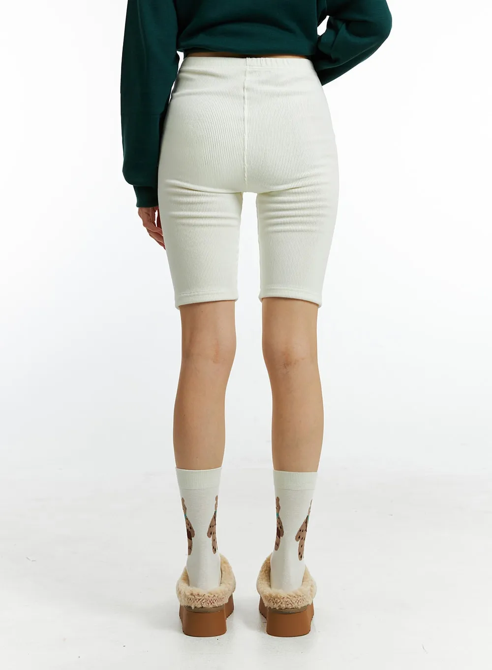 Ribbed Knit Biker Shorts IN323