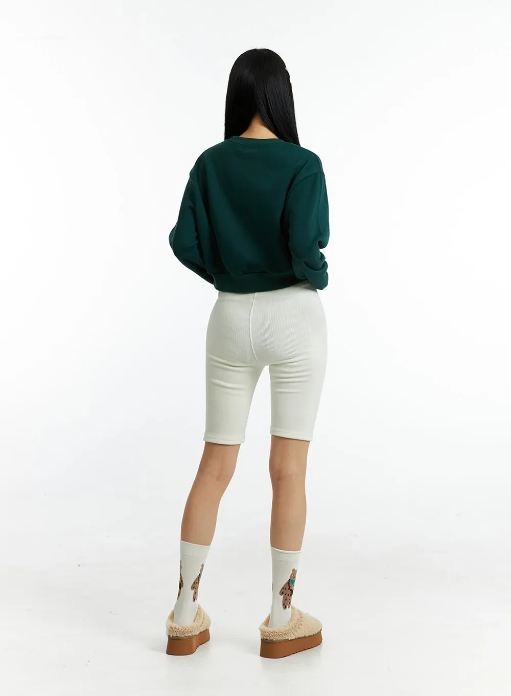 Ribbed Knit Biker Shorts IN323