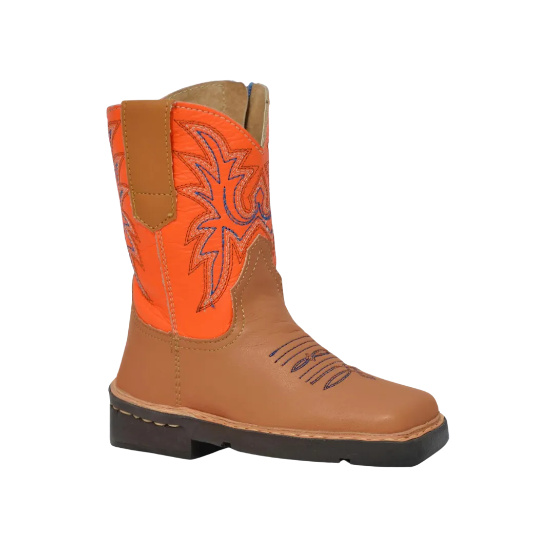 Roper Footwear Kid's Cowboy Square Toe Tan Boots