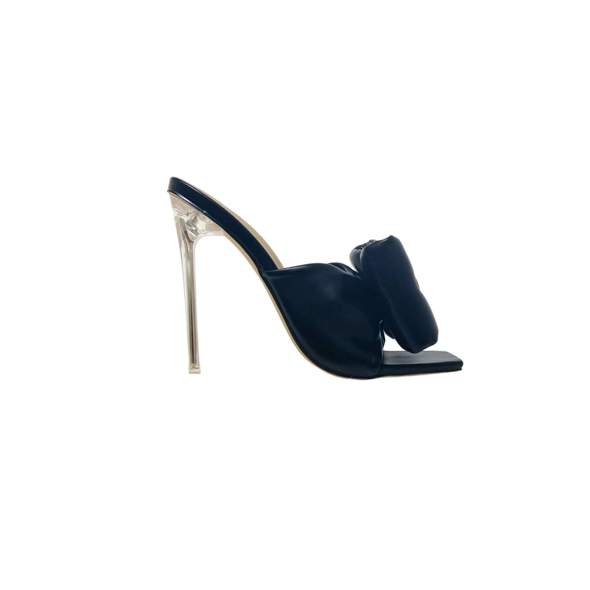 Royalty Square Toe Mule - Black