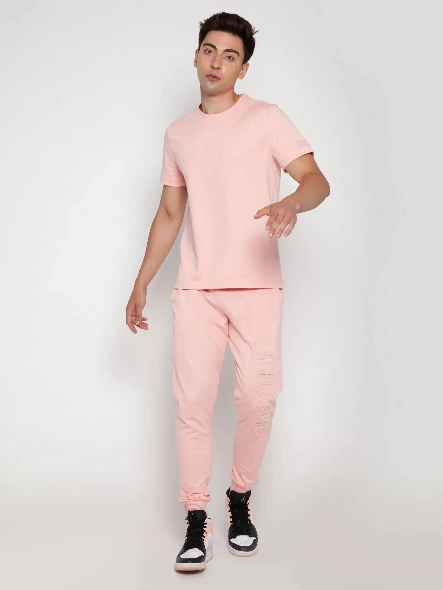 Salmon Athleisure Embossed Jogger