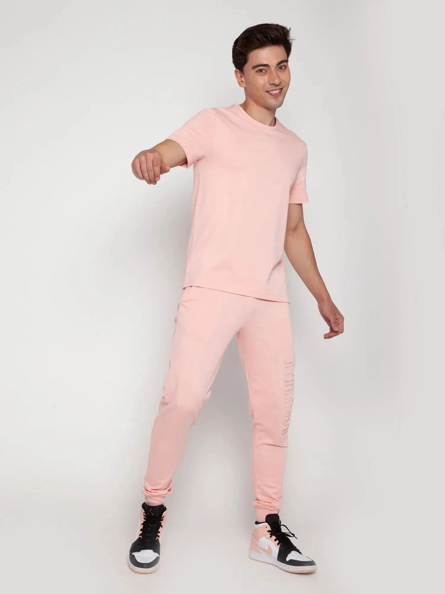 Salmon Athleisure Embossed Jogger