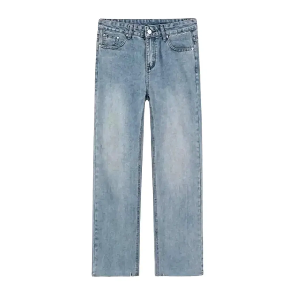 Sanded street style loose straight men's jeans