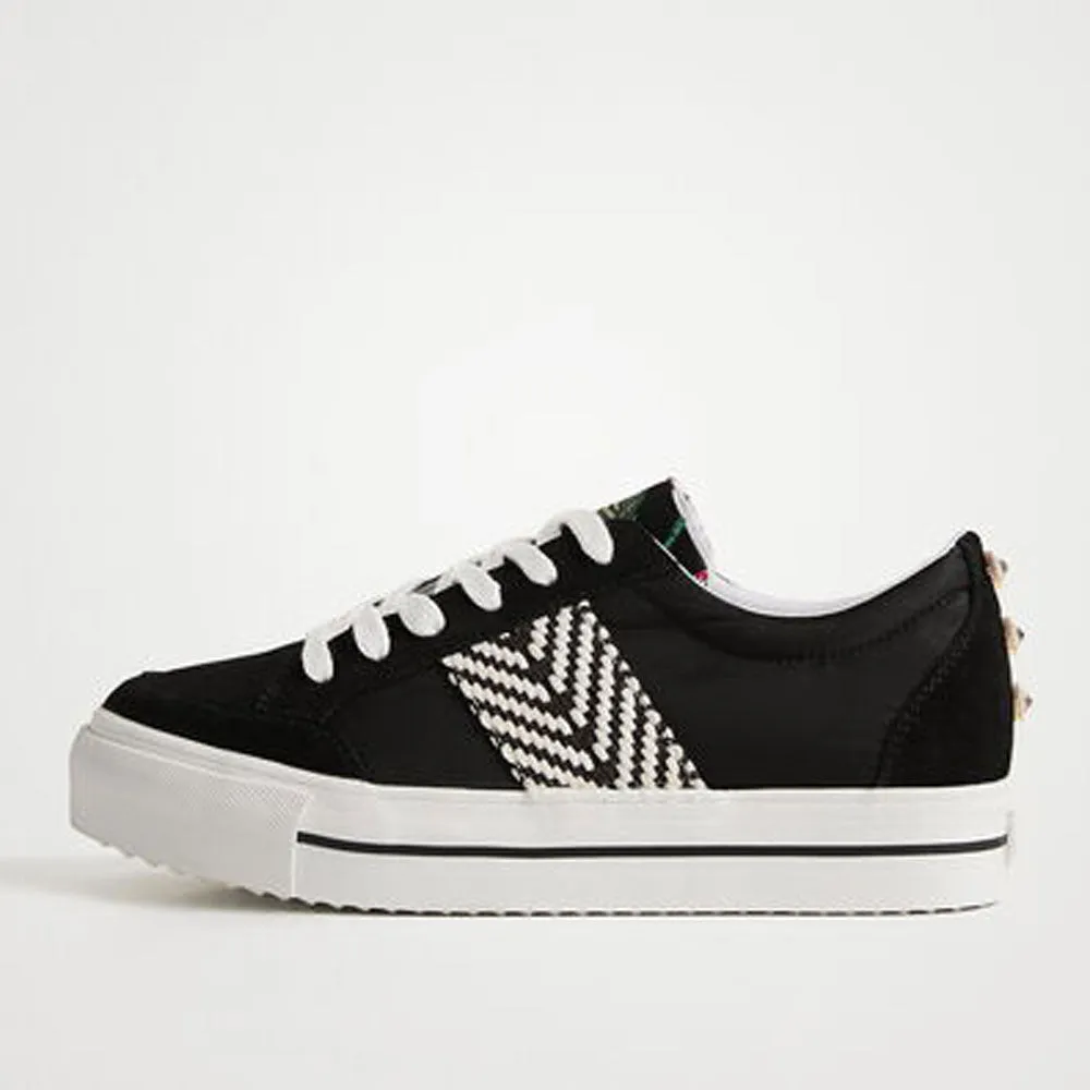 Scarpe Donna DESIGUAL Sneakers con Platform colore Nero e Fascia Etnica