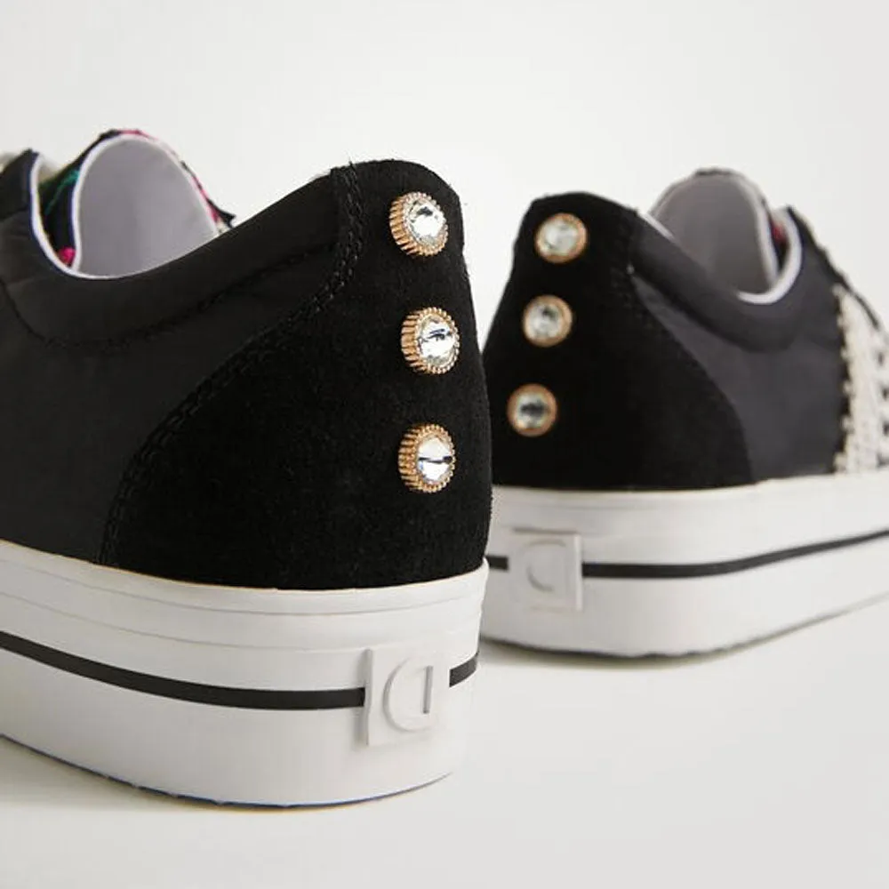 Scarpe Donna DESIGUAL Sneakers con Platform colore Nero e Fascia Etnica