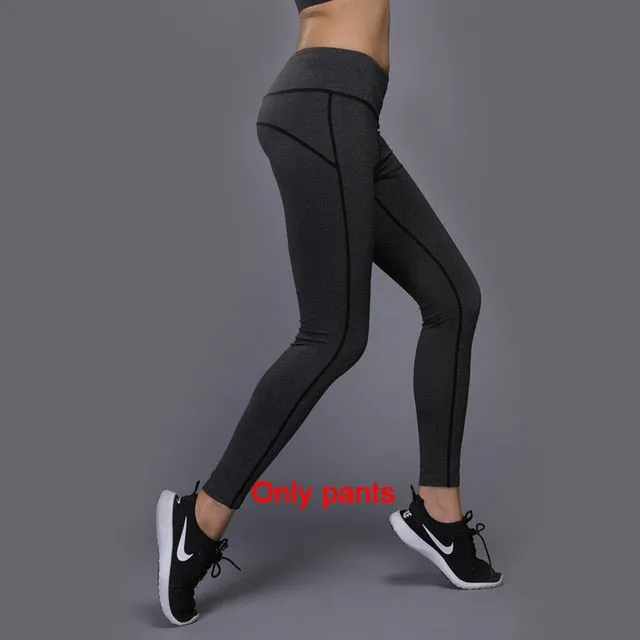 Sexy Yoga Set sports wear for women gym TShirt   Pants Breathable Gym Workout Clothes Compressed Yoga Leggings Sport Suit