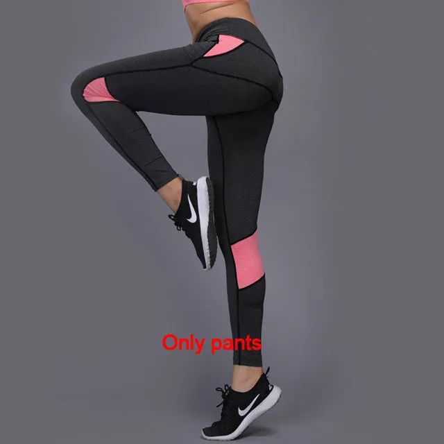 Sexy Yoga Set sports wear for women gym TShirt   Pants Breathable Gym Workout Clothes Compressed Yoga Leggings Sport Suit