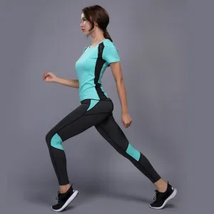 Sexy Yoga Set sports wear for women gym TShirt   Pants Breathable Gym Workout Clothes Compressed Yoga Leggings Sport Suit