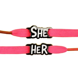 Shoelace Tags - Pronouns She/Her