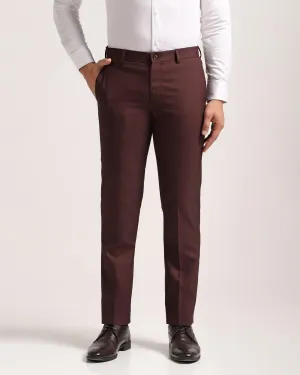 Slim fit B-91 Formal Wine Textured Trouser - Flake