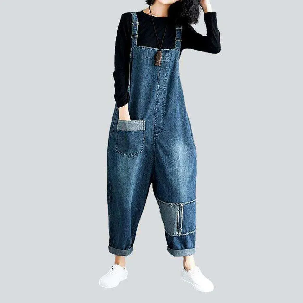 Slim fit women's denim dungaree